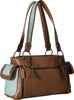 Womens Calico Kate Conceal & Carry Satchel Tote Bag (Brown)