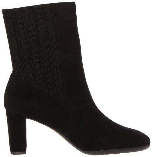 Womens Fifth Ave Mid Calf Suede Bootie Store Return (Black, 7M)