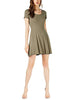 Bar III Ribbed Fit & Flare Dress (Dusty Olive, M)