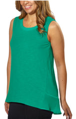 Adrienne Vittadini Womens High-Low Sleeveless Blouse Top