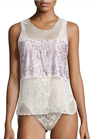 Carmen Marc Valvo Women's Wild Story Mesh Cover Up White XS