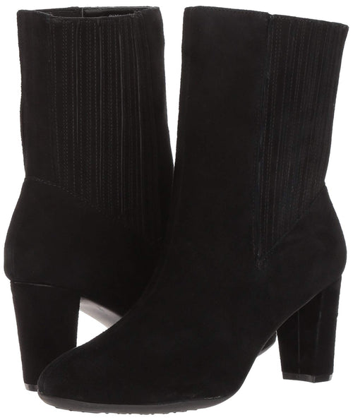 Womens Fifth Ave Mid Calf Suede Bootie Store Return (Black, 7M)