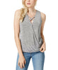 Bar III Womens Sleeveless Criss-Cross Surplice Tank Top