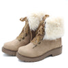 Union Bay Womens Charlotte Suede Faux Fur Lace Up Ankle Bootie