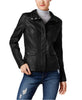 Juniors' Faux-Leather Jacket