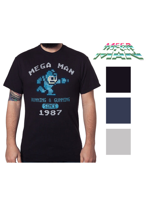 Mens Pixelated Mega Man Short Sleeve Graphic T-Shirt