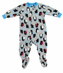 Baby Boys Printed 1 Piece Fleece Footy Pajama