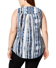 Alfani Womens Sleeveless Easy Fit Bubble Hem Surplice Top
