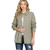 Be Cool Womens Boxy Button Down Long Sleeve Shirt