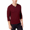 Alfani Men's Heather Long-Sleeve Split Crewneck T-Shirt