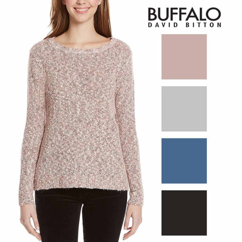 Buffalo David Bitton Womens Textured Mixed Yarn Sweater