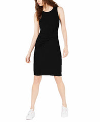 Bar III Womens Heathered Ruched Sleeveless Dress