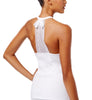 Betsey Johnson Bride Lace Racer-back Ribbed Tank (White, Small)