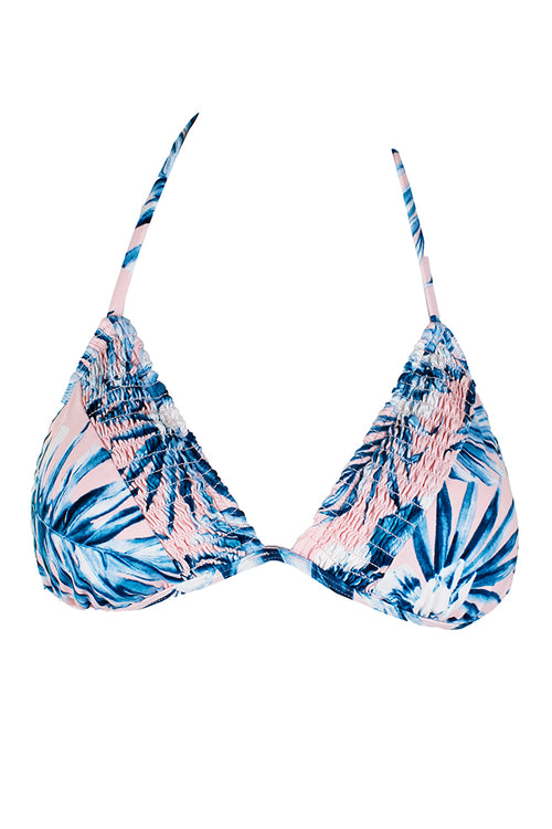 Bar III Womens Tropic Garden Triangle Bikini Top (Lagoon, Medium)