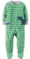 Baby Boys Printed 1 Piece Fleece Footy Pajama