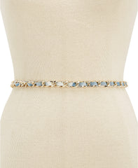 Steve Madden Women's Tie-Dyed Chain Belt, Blue Tie Dye