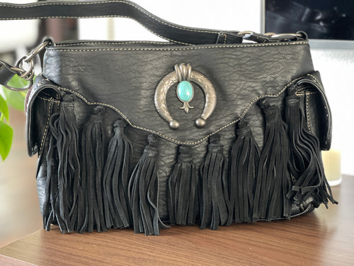 Handbag, Conceal Carry Purse, Black with Fringe