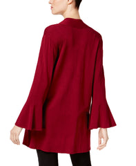 Alfani Womens Bell-Sleeve Cardigan (Malbec, X-Small)