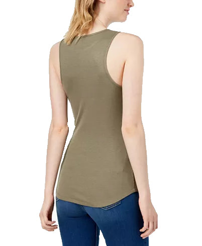 Bar III Womens Ribbed Tank Top New Without Tags (Dusty Olive, XX-Large)