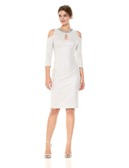 Women's Keyhole Metallic Knit Midi