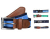 Johnnie-O Mens Shoreline Canvas Ribbon Stitched Leather Belt