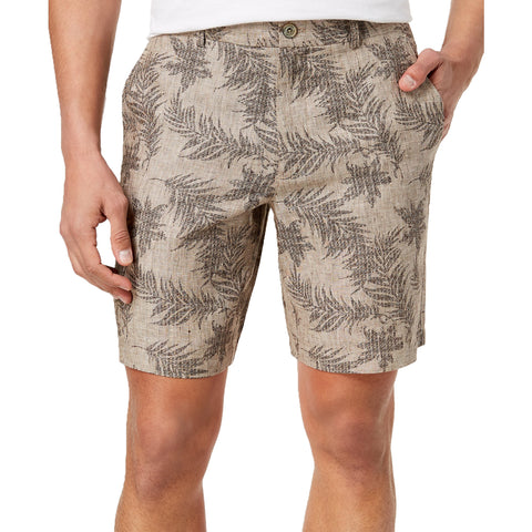 Tasso Elba Men's Fern-Print Linen Shorts