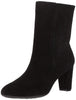 Womens Fifth Ave Mid Calf Suede Bootie Store Return (Black, 7M)