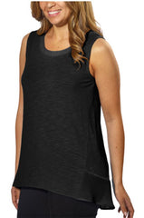 Adrienne Vittadini Womens High-Low Sleeveless Blouse Top