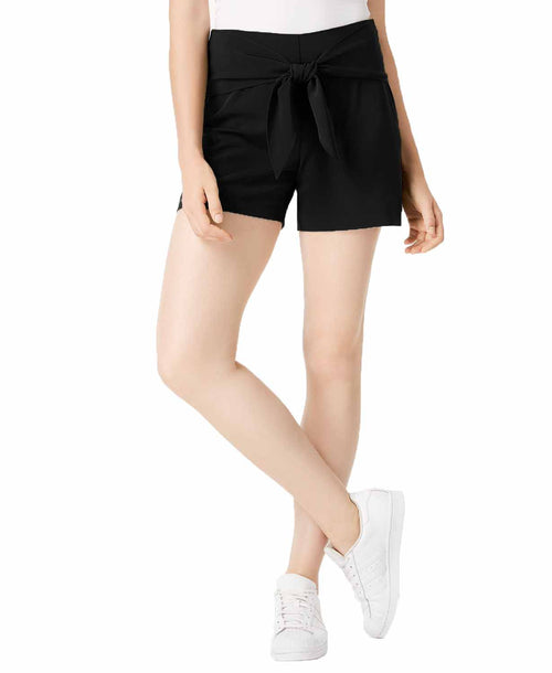 Bar III Womens Tie Waist Shorts New Without Tags (Black, 12)