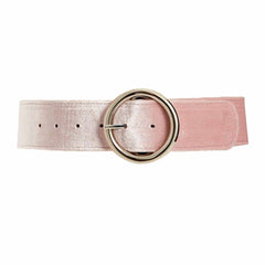 Steve Madden Womens Velvet Circle-Buckle Belt