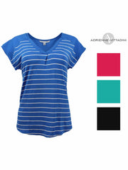 Adrienne Vittadini Womens Short Sleeve Shirt