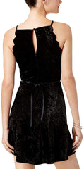 BCX Juniors' Belted Velvet Fit & Flare Dress