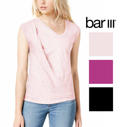 Bar III Womens Twisted Sleeveless T-Shirt Top