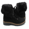 Union Bay Womens Charlotte Suede Faux Fur Lace Up Ankle Bootie