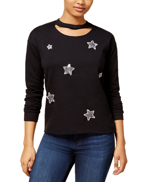 Juniors' Star Graphic Choker Sweatshirt