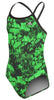 Girls Vortex Back Equinox Camo Print One Piece Swimsuit