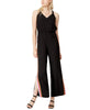 Bar III Womens Varsity-Stripe V-Neckline Elastic Jumpsuit