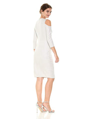 Women's Keyhole Metallic Knit Midi