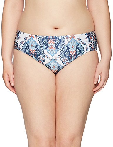 BECCA ETC Women's Plus Size Naples Hipster Bikini Bottom, Multi, 0X