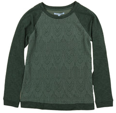 Adrienne Vittadini Women's Lace Bodice Pullover Long Sleeve Tee Shirt