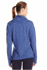 Danskin Womens French Terry Pullover Sweater Top Shirt (Slate Blue, X-Small)