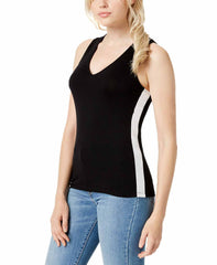 Bar III Womens Colorblocked V-Neck Tank Top