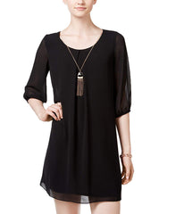 BCX Juniors' Cutout-Back Necklace Shift Dress