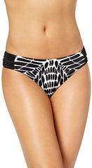 Bar III Womens Animal Print Hipster Bikini Swim Bottom, Black (XS)