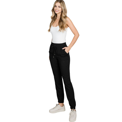 Be Cool Womens High Rise Drawstring Elastic Waist Jogger Pants