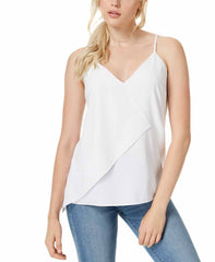 Bar III Womens Asymmetrical Tank Top (Bright White, X-Small)