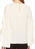 CeCe Womens Slit Bell Long Sleeve Blouse (Antique White, Large)