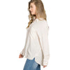 Be Cool Womens Boyfriend Satin Drop Shoulder Long Sleeve Shirt