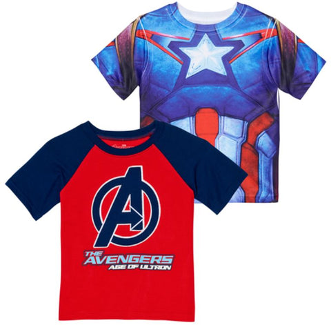 Boys Superhero Character Graphic 2 Pack T-Shirt Set