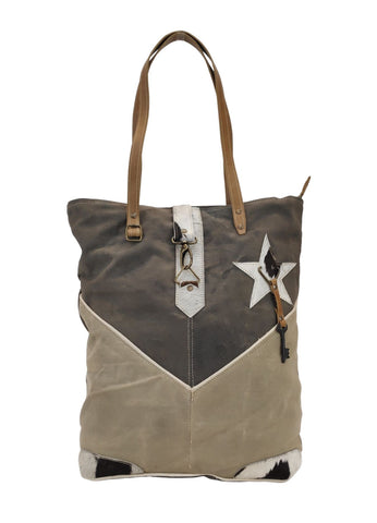 Womens Vintage Style Upcycled Falling Star Tote Bag